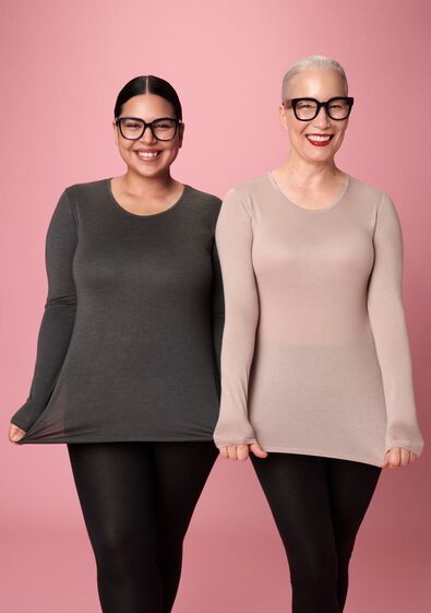 dames temptech T-shirt lange mouw  beige beige - 19670651BEIGE - HEMA